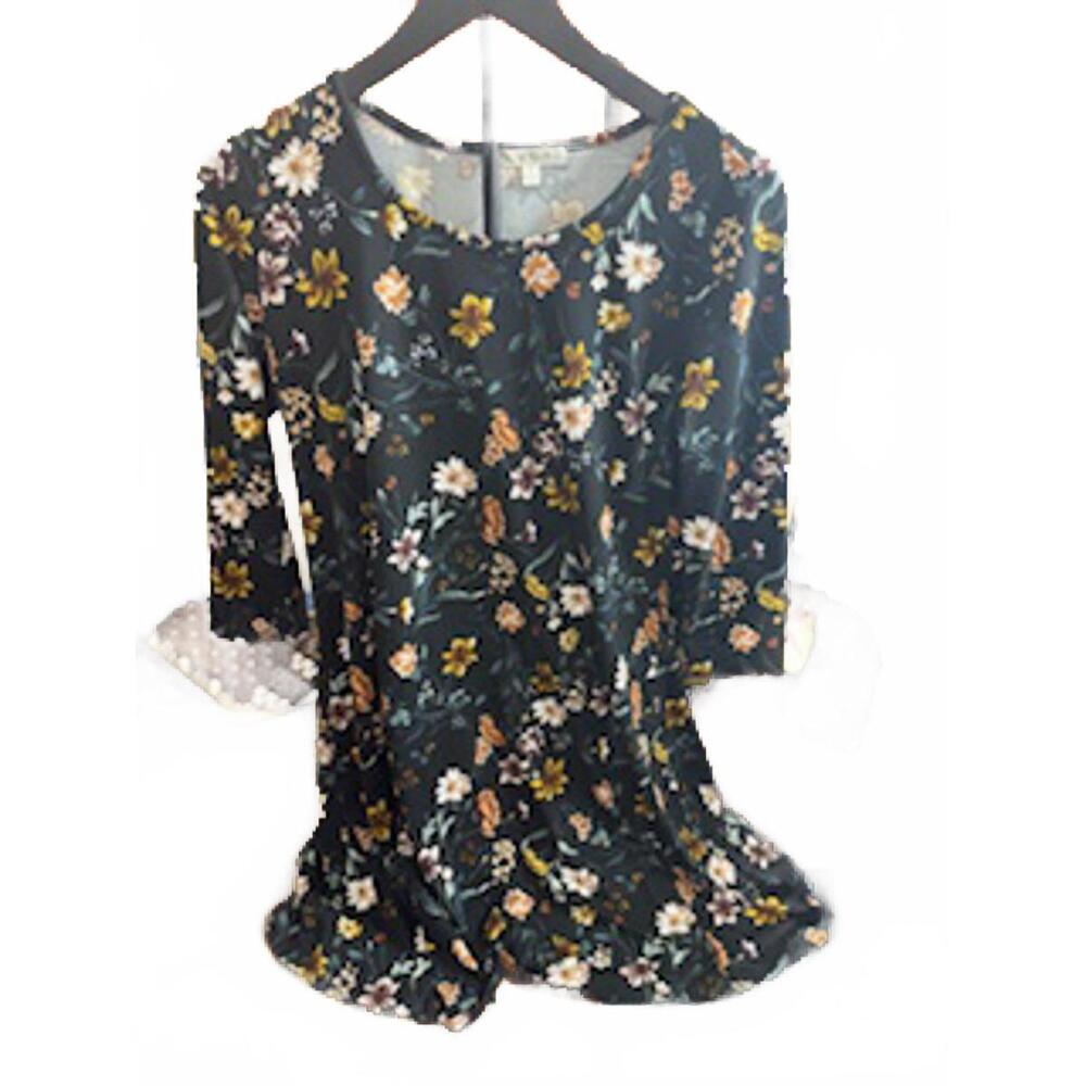 Nine‎ Britton Floral Long Sleeve Midi Dress - Medium